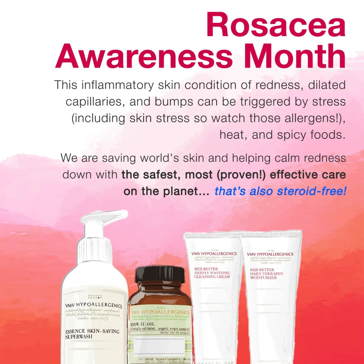 It's Rosacea Awareness Month! ❤️

Turn Woe into Glow! ✨ Learn how to manage Rosacea plus other possible treatments at VMV Skin Research Centre+Clinics!

📲 Book an appointment today! Call us: 09176230528 / 09178549485
📍Or visit VSRC: 117 C. Palanca St., Legaspi Village, Makati City!